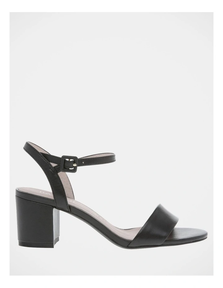 Best deal π₯° Basque Roma Leather Block Heel Sandal In Black π§¨