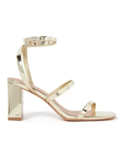 Best deal 🤩 Forever New Zelly Strappy Block Heel In Gold ⌛