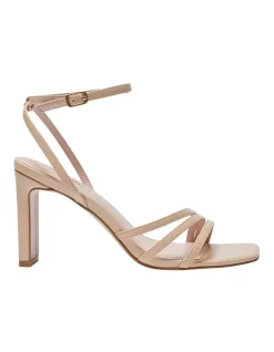 Coupon 😉 Pink Inc Lara Sandals In Nude Smooth 💯