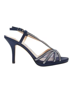 Budget โ๏ธ NINA Barbara ๐ Sandals In New Navy Satin ๐
