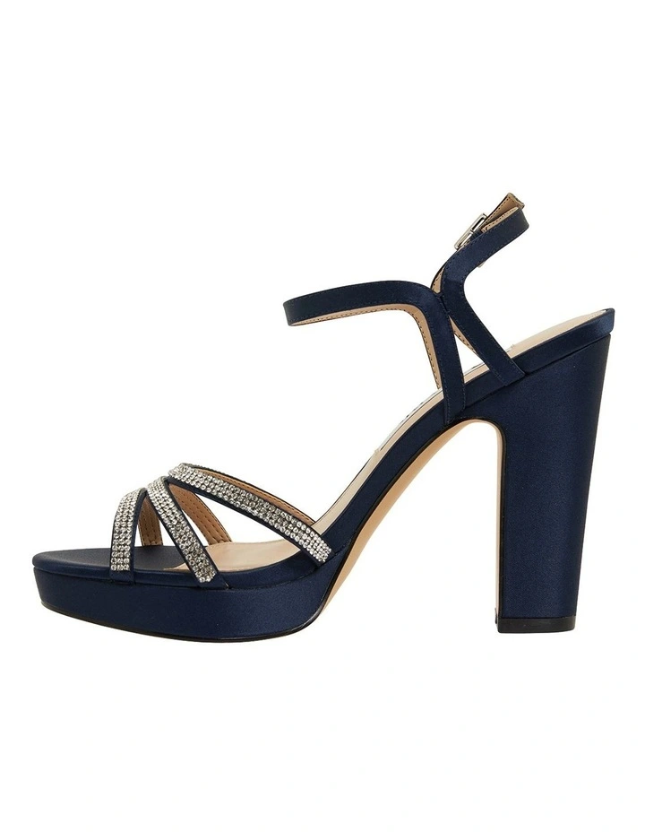 Discount π NINA Saralyn Navy Satin β¨ Sandals β¨ - Image 3