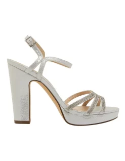 Best Sale 👍 NINA Saralyn True Silver Ref Suedette Sandals 😀