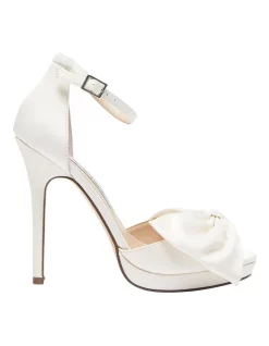 Discount ⌛ NINA Flosie 🧨 Sandals In Ivory Lustre Satin 🔥