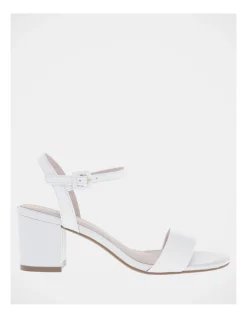 Wholesale ⭐ Basque Roma Leather Block Heel ✔️ Sandal In White 👏