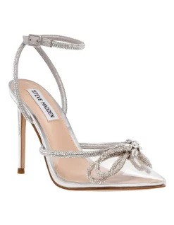 Outlet โจ Steve Madden Viable โค๏ธ Heels In Silver/Clear โจ