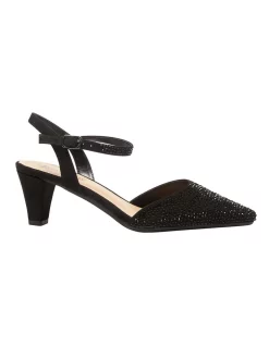 Discount ❤️ Easy Steps Adelle Heeled 🛒 Shoes In Black Fabric 🧨