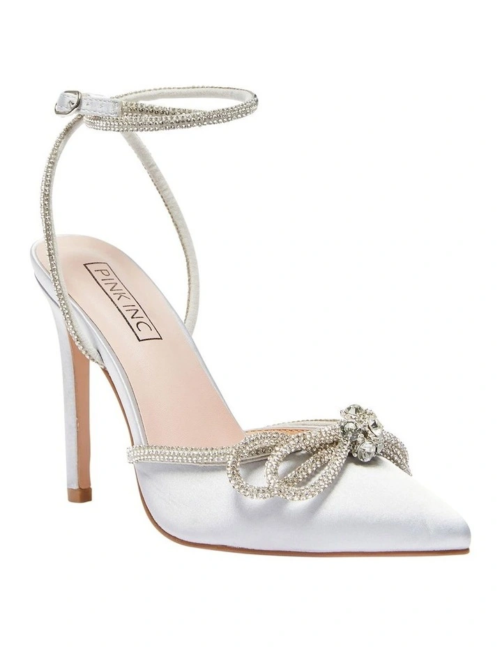 New π Pink Inc Rory Heeled 𧨠Shoes In Silver Satin β - Image 2