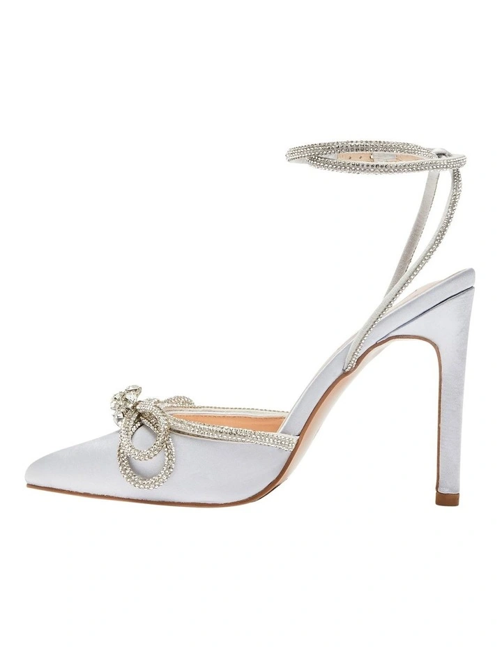 New π Pink Inc Rory Heeled 𧨠Shoes In Silver Satin β - Image 3