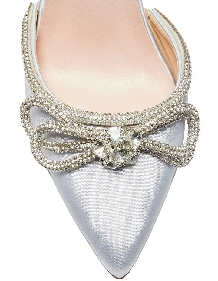 New π Pink Inc Rory Heeled 𧨠Shoes In Silver Satin β - Image 7