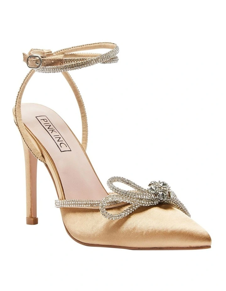 New β¨ Pink Inc Rory Heeled π Shoes In Gold Satin π - Image 2