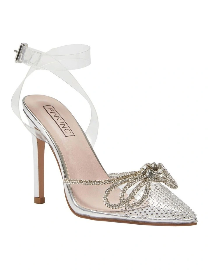 Promo 𧨠Pink Inc Rafi Clear Vinylite Heeled Shoes In Silver β - Image 2