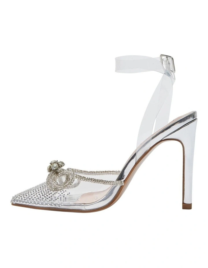 Promo 𧨠Pink Inc Rafi Clear Vinylite Heeled Shoes In Silver β - Image 3