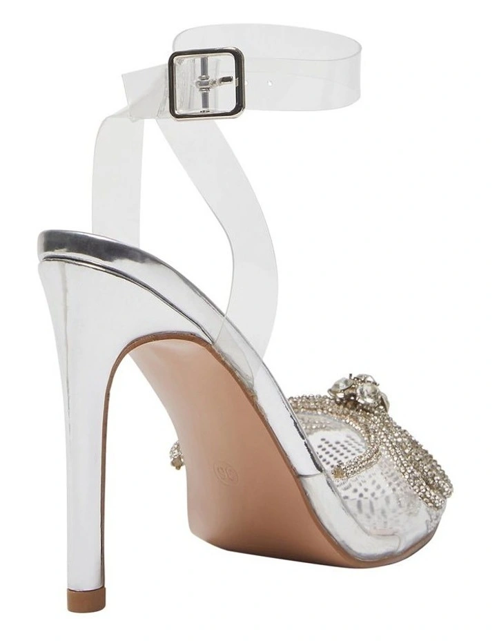 Promo 𧨠Pink Inc Rafi Clear Vinylite Heeled Shoes In Silver β - Image 4