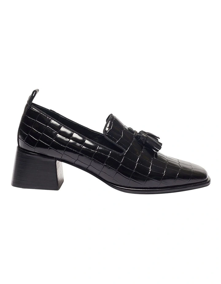 Best Sale β€οΈ Jane Debster Famous Black Croc Heeled Shoes π