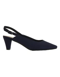 Promo โ Easy Steps Agatha Navy Fabric Heeled Shoes โค๏ธ