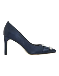 Hot Sale 💯 Alan Pinkus Ruby Navy Satin Heeled Shoes 🛒