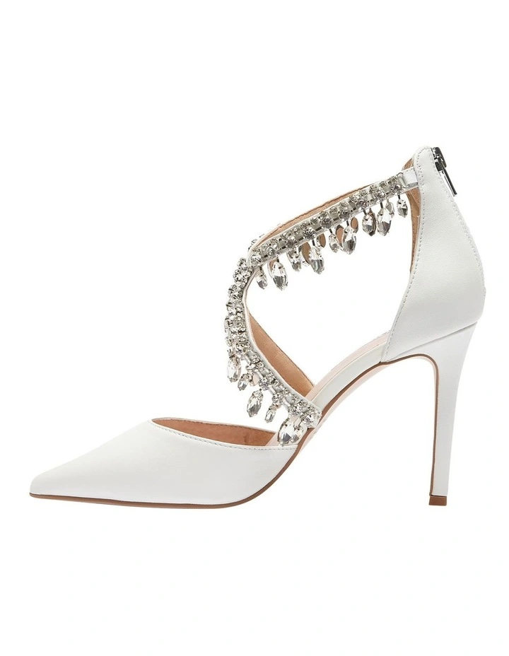 Best reviews of π Pink Inc Belle Kid Heeled Shoes In White π - Image 3