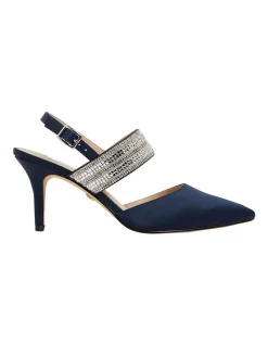 Promo 😍 Nina Treena Navy Satin Pump ⭐