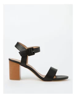 Discount 🤩 Miss Shop Beckham Block Heel Sandal In Black 🌟