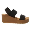 Outlet ❤️ Wide Steps Ladro 🧨 Sandals In Black Elastic ⌛