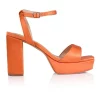 Deals 🛒 Siren Orion Satin Platform Heels In Orange 🛒